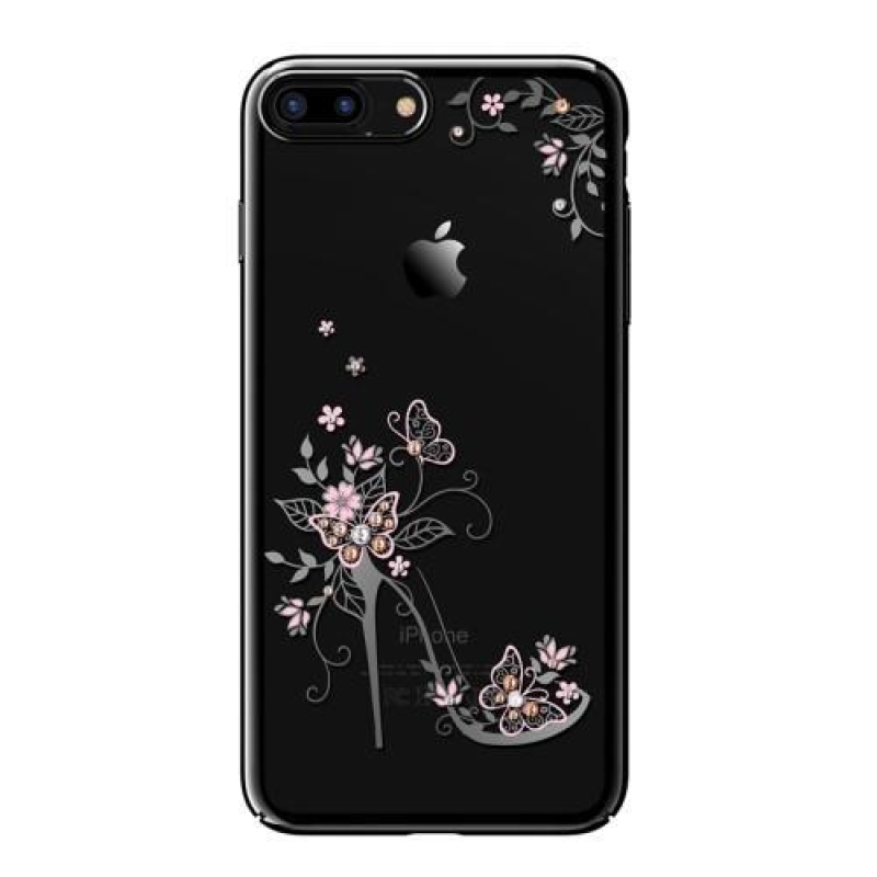 Gems zdobený plastový obal na iPhone 8 Plus a 7 Plus - motýlie střevíc