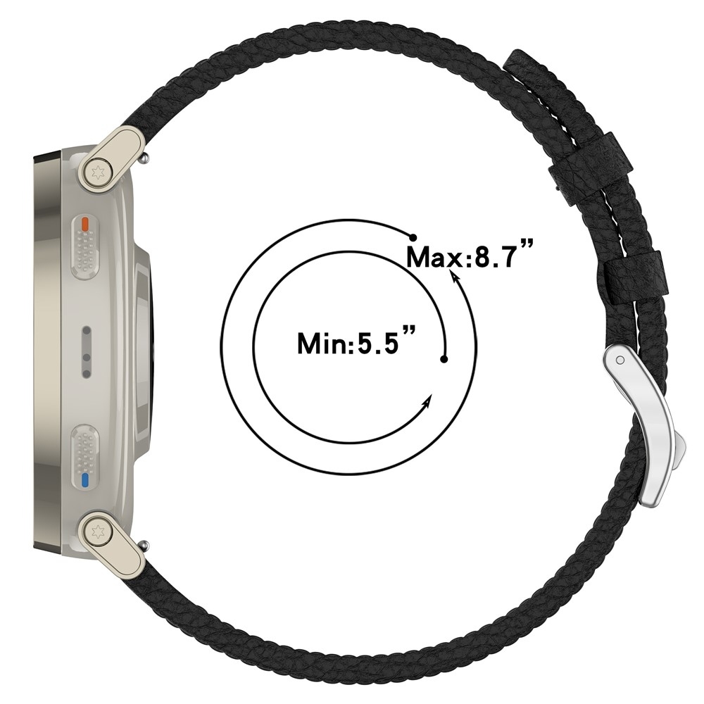 Génu kožený remienok na Amazfit Balance 3/Bip Max - čierny