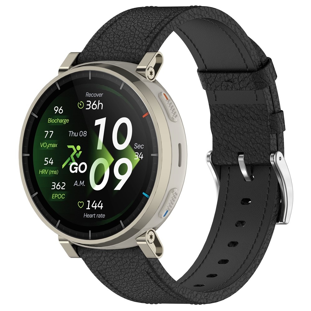 Génu kožený remienok na Amazfit Balance 3/Bip Max - čierny
