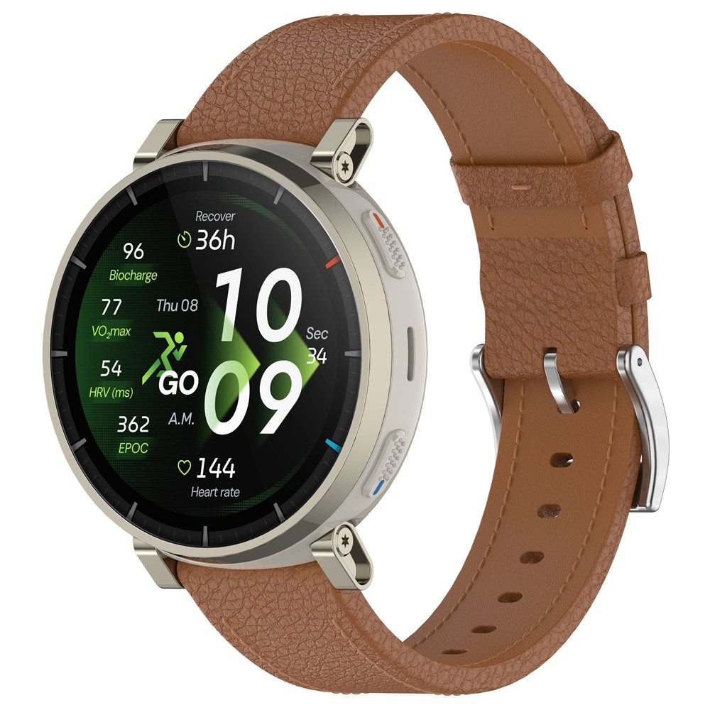 Génu kožený remienok na Amazfit Balance 3/Bip Max - svetlohnedý