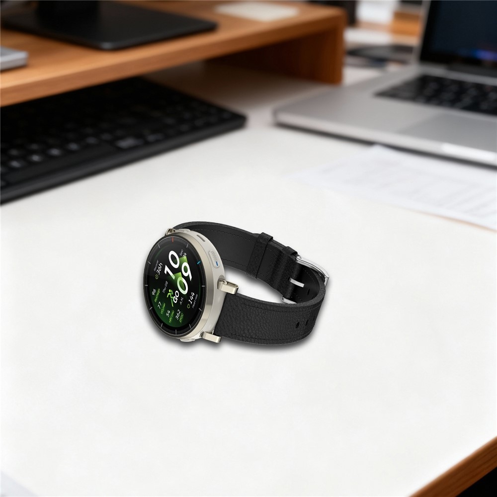 Génu kožený remienok na Amazfit Balance 3/Bip Max - svetlohnedý