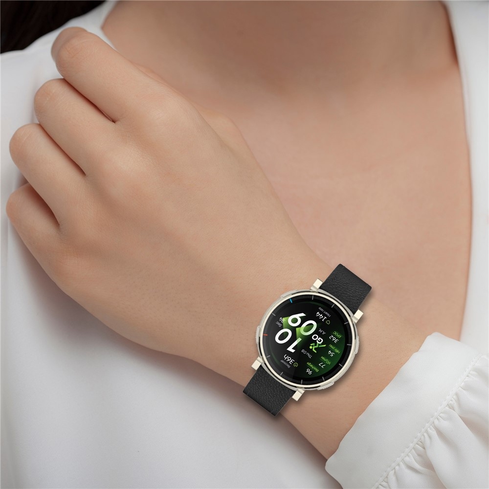 Génu kožený remienok na Amazfit Balance 3/Bip Max - tmavohnedý
