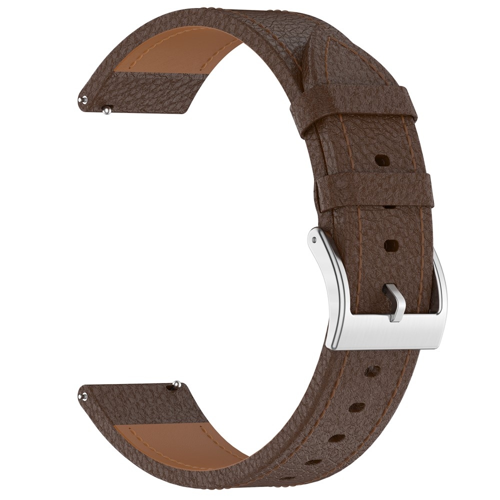 Génu kožený remienok na Amazfit Balance 3/Bip Max - tmavohnedý