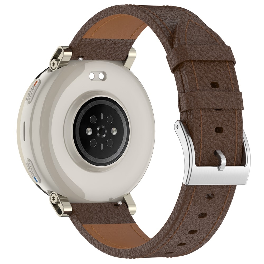 Génu kožený remienok na Amazfit Balance 3/Bip Max - tmavohnedý