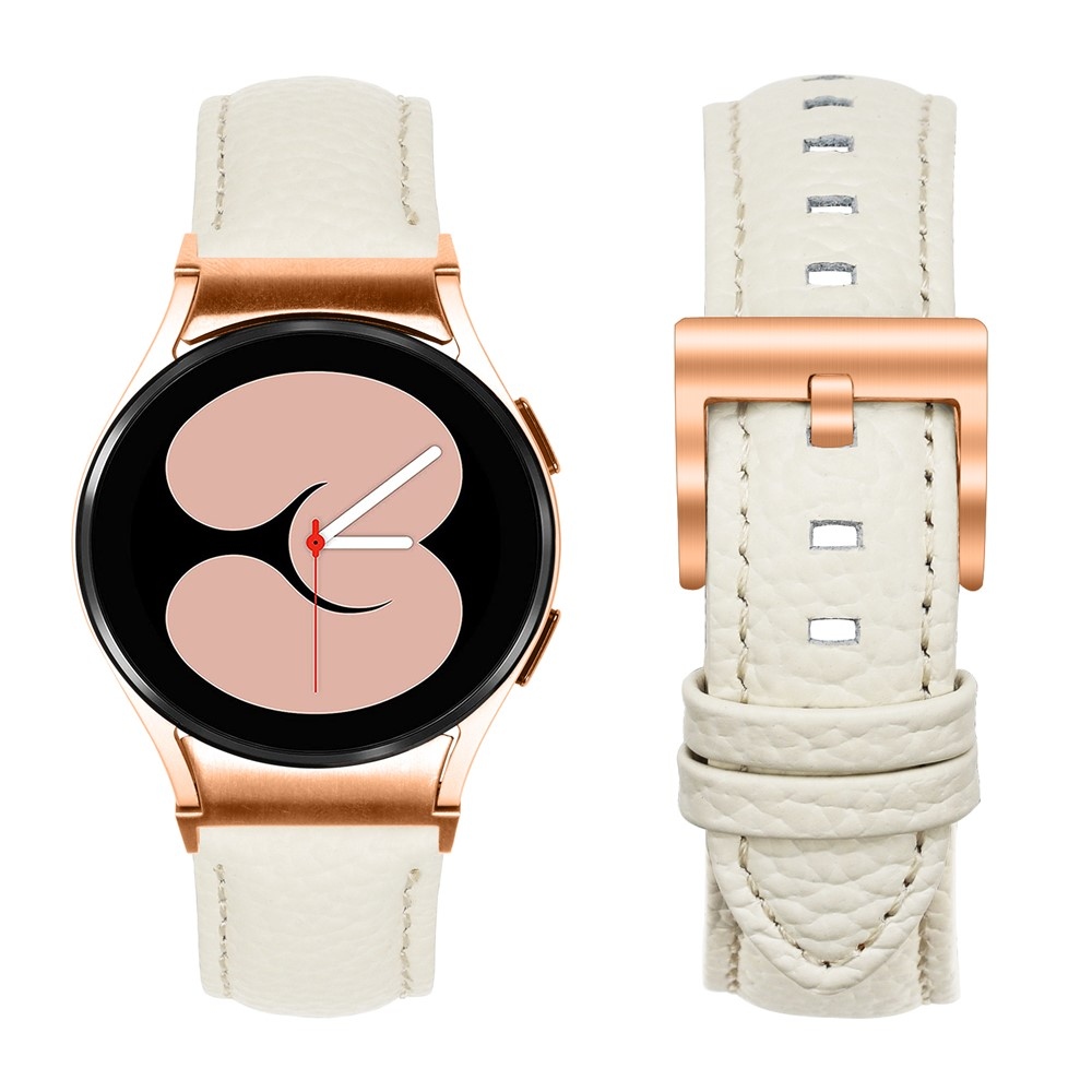Genu kožený remienok na Samsung Galaxy Watch FE/Watch7 44mm/40mm/Watch6/Watch 5/Watch4 - béžový