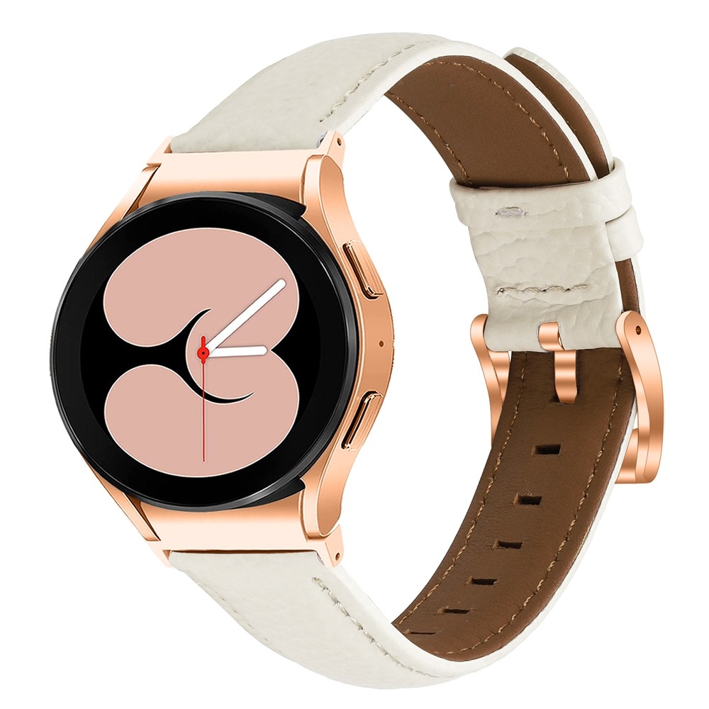 Genu kožený remienok na Samsung Galaxy Watch FE/Watch7 44mm/40mm/Watch6/Watch 5/Watch4 - béžový