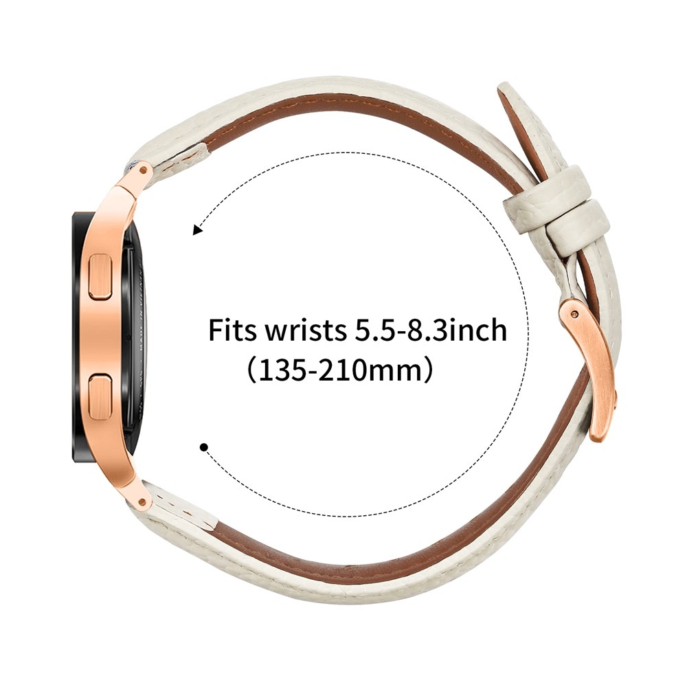 Genu kožený remienok na Samsung Galaxy Watch FE/Watch7 44mm/40mm/Watch6/Watch 5/Watch4 - béžový