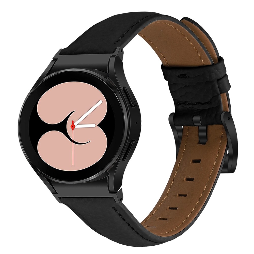 Genu kožený remienok na Samsung Galaxy Watch FE/Watch7 44mm/40mm/Watch6/Watch 5/Watch4 - čierny