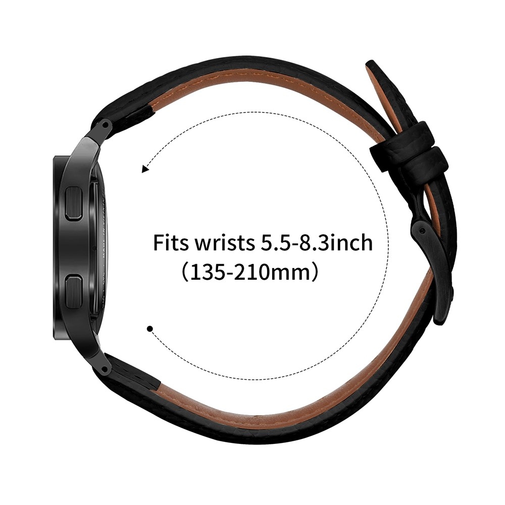 Genu kožený remienok na Samsung Galaxy Watch FE/Watch7 44mm/40mm/Watch6/Watch 5/Watch4 - čierny