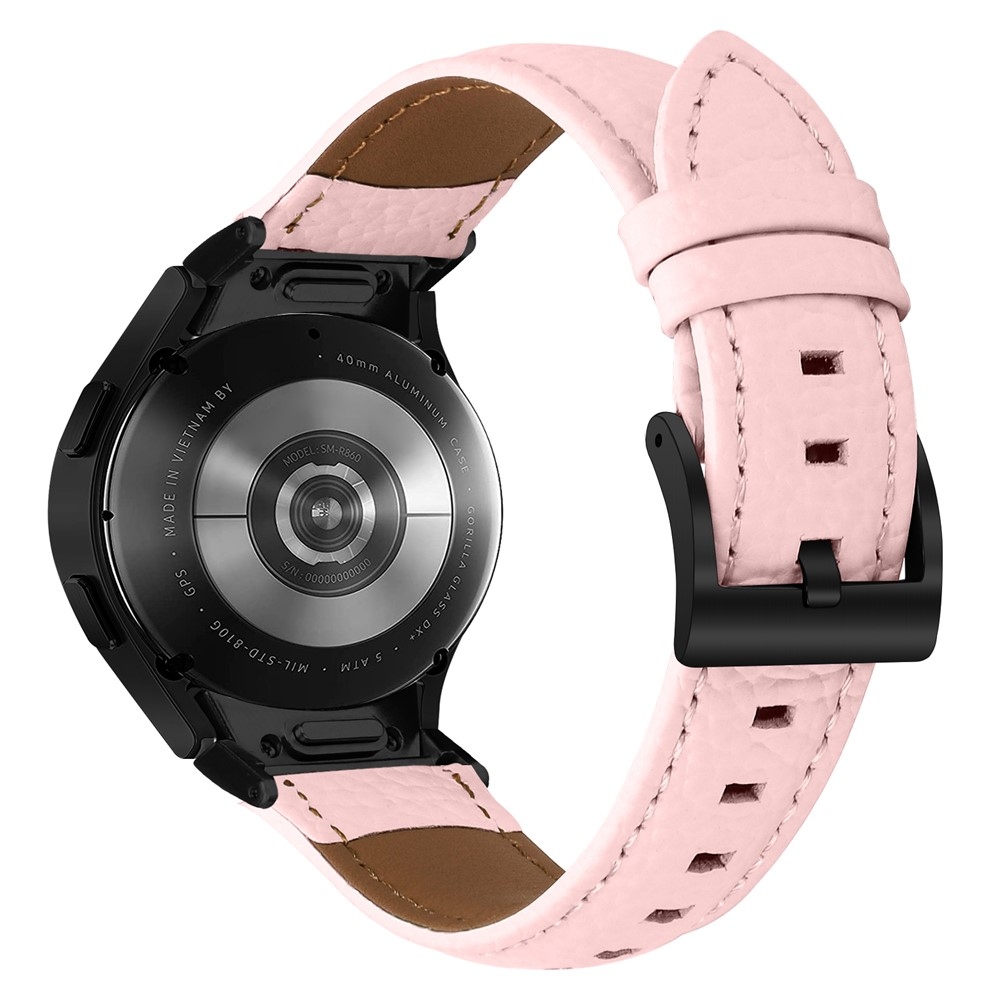 Genu kožený remienok na Samsung Galaxy Watch FE/Watch7 44mm/40mm/Watch6/Watch 5/Watch4 - ružový