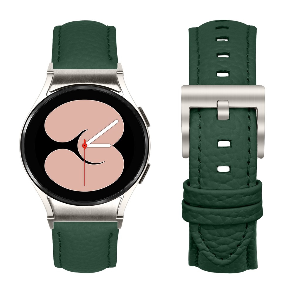 Genu kožený remienok na Samsung Galaxy Watch FE/Watch7 44mm/40mm/Watch6/Watch 5/Watch4 - zelený