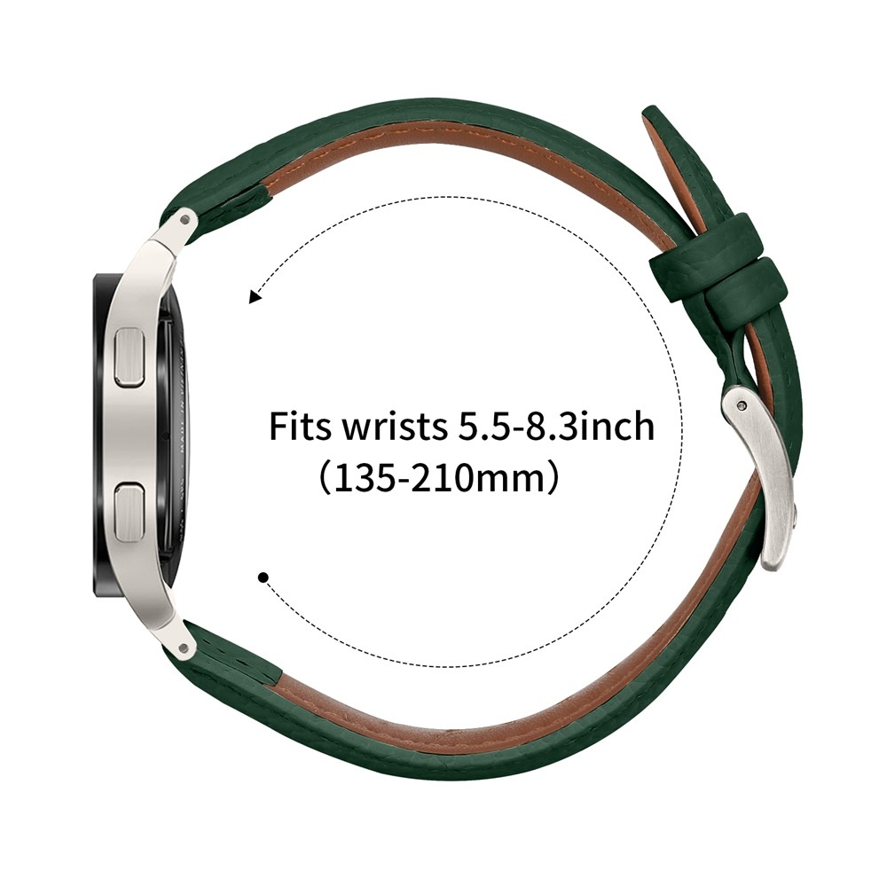 Genu kožený remienok na Samsung Galaxy Watch FE/Watch7 44mm/40mm/Watch6/Watch 5/Watch4 - zelený
