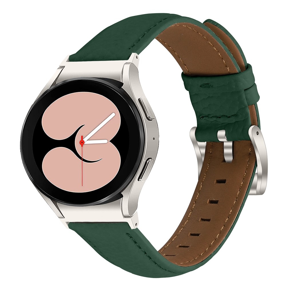 Genu kožený remienok na Samsung Galaxy Watch FE/Watch7 44mm/40mm/Watch6/Watch 5/Watch4 - zelený