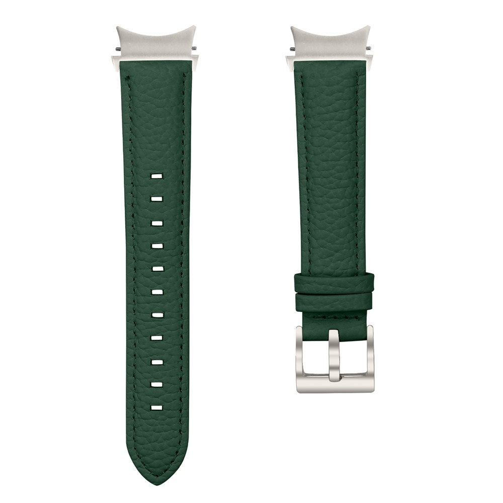 Genu kožený remienok na Samsung Galaxy Watch FE/Watch7 44mm/40mm/Watch6/Watch 5/Watch4 - zelený