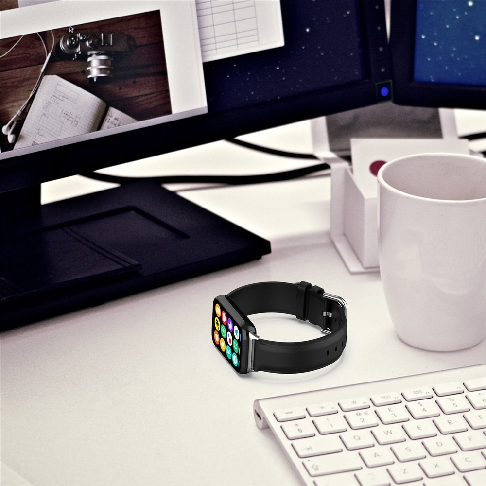 Genu kožený remienok na Xiaomi Smart Band 10 Pro/9 Pro/8 Pro/Redmi Watch 6/5/4 - čierny