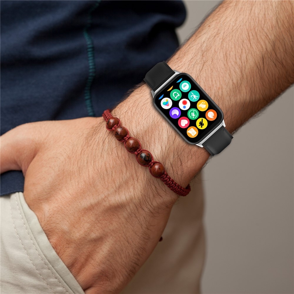 Genu kožený remienok na Xiaomi Smart Band 10 Pro/9 Pro/8 Pro/Redmi Watch 6/5/4 - čierny