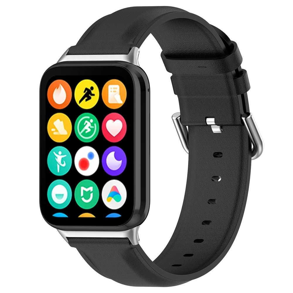 Genu kožený remienok na Xiaomi Smart Band 10 Pro/9 Pro/8 Pro/Redmi Watch 6/5/4 - čierny