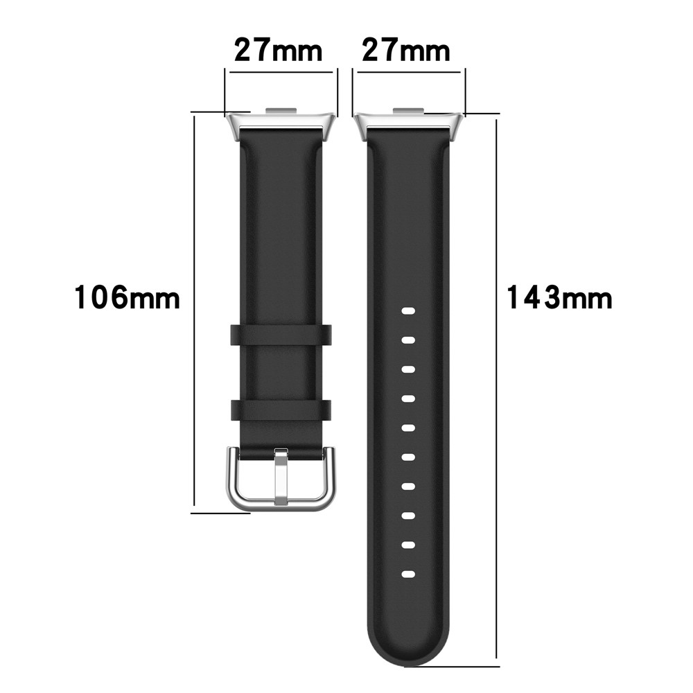 Genu kožený remienok na Xiaomi Smart Band 10 Pro/9 Pro/8 Pro/Redmi Watch 6/5/4 - čierny