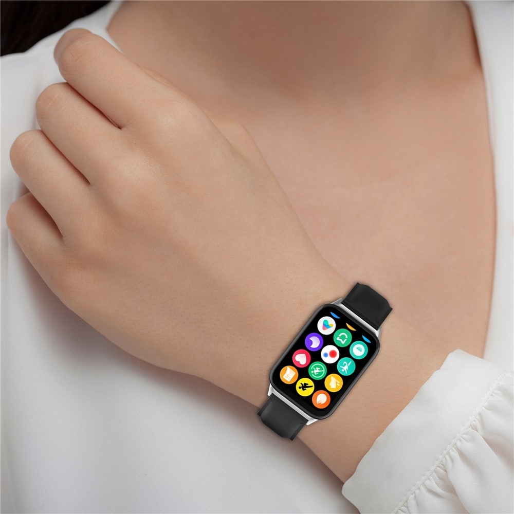 Genu kožený remienok na Xiaomi Smart Band 10 Pro/9 Pro/8 Pro/Redmi Watch 6/5/4 - čierny