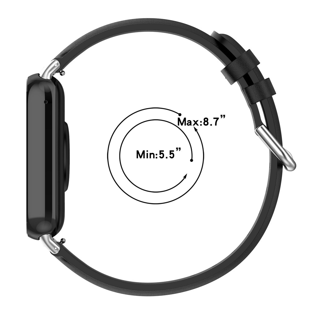 Genu kožený remienok na Xiaomi Smart Band 10 Pro/9 Pro/8 Pro/Redmi Watch 6/5/4 - čierny