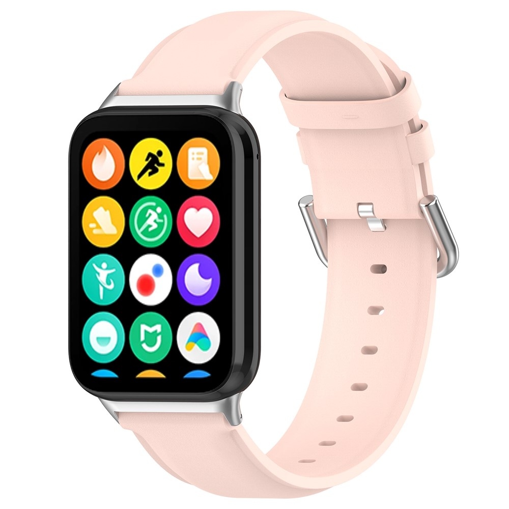 Genu kožený remienok na Xiaomi Smart Band 10 Pro/9 Pro/8 Pro/Redmi Watch 6/5/4 - ružový