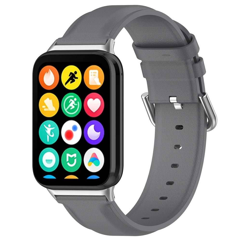 Genu kožený remienok na Xiaomi Smart Band 10 Pro/9 Pro/8 Pro/Redmi Watch 6/5/4 - šedý