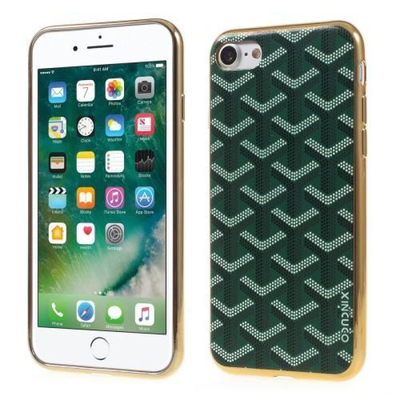Geometric gélový obal na iPhone 8 a iPhone 7 - zelené