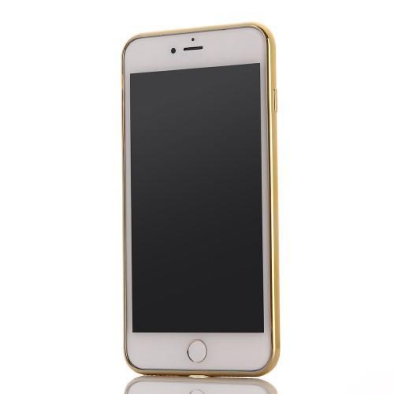 GeometricStyle plastový obal so zlatými lemami na iPhone 8 Plus a iPhone 7 Plus - hnedý
