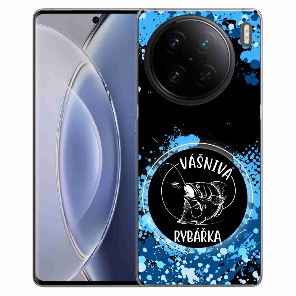 Gélový kryt mmCase na Vivo X90 Pro - vášnivá rybárka čierne pozadie