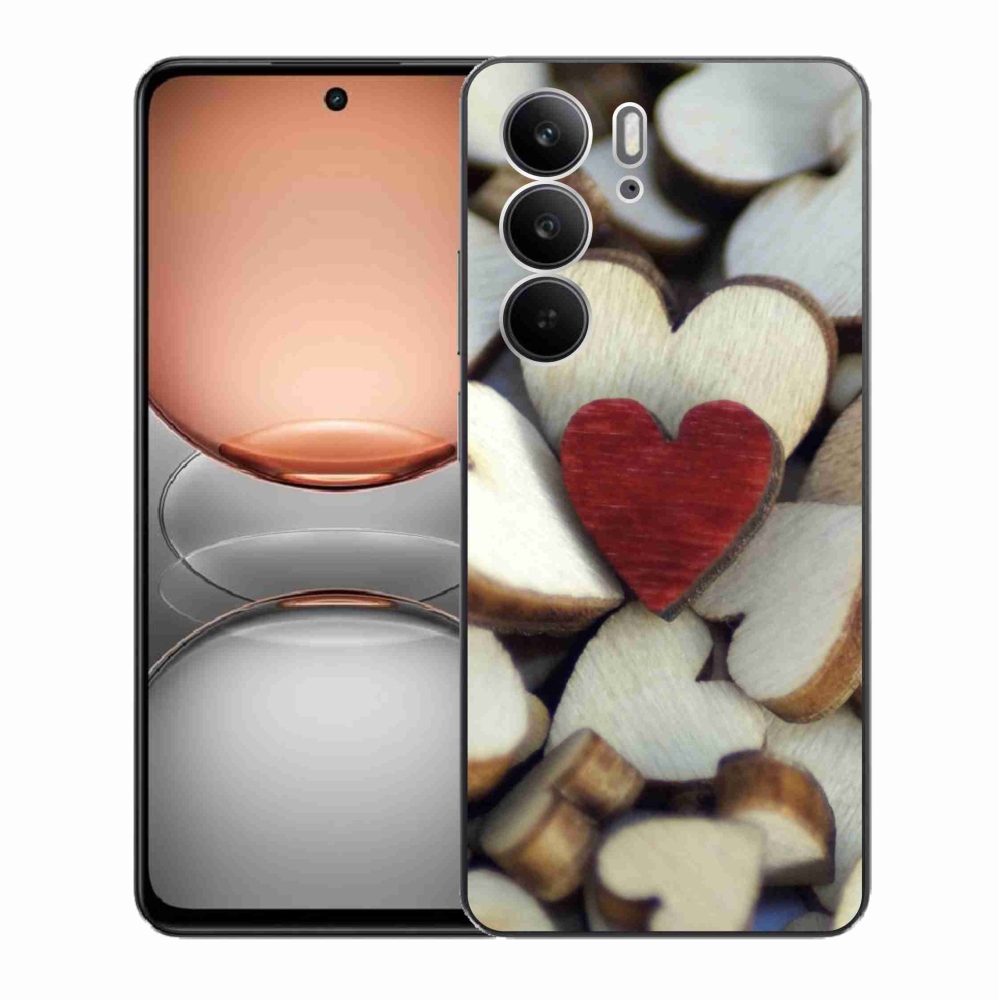 Gélový kryt mmCase na Realme C75 - gravírované červené srdce