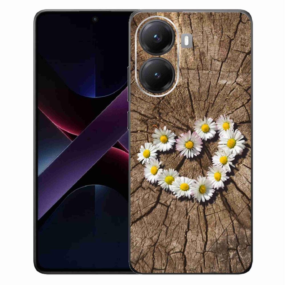 Gélový kryt mmCase na Xiaomi Poco X7 Pro 5G - srdce z margaréty