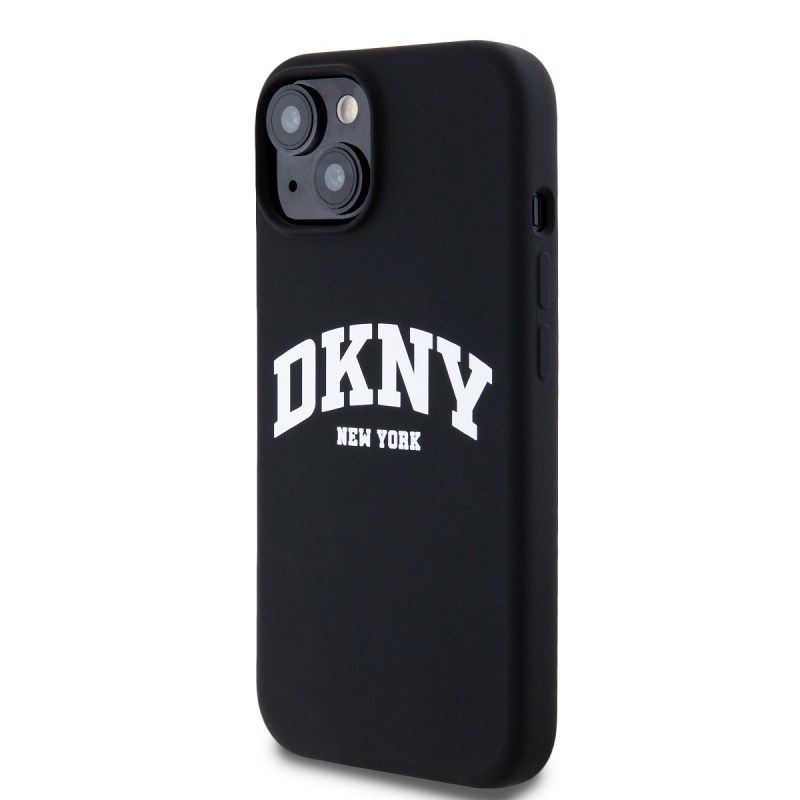 DKNY Liquid Silicone Arch Logo MagSafe Zadný Kryt pre iPhone 15 Black