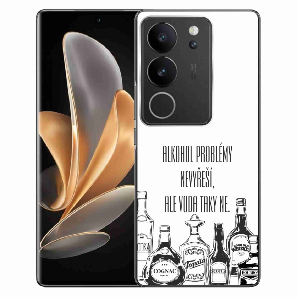 Gélový kryt mmCase na Vivo V29 5G - vtipný text biele pozadie