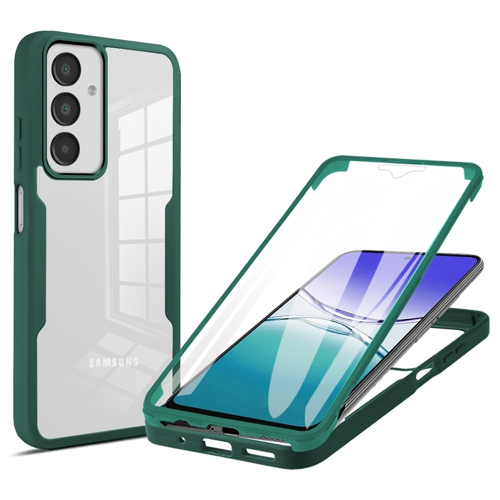 Acryl gélový obal s rámčekom pre ochranou displeja na Samsung Galaxy A16 4G/5G/A17 5G - zelený