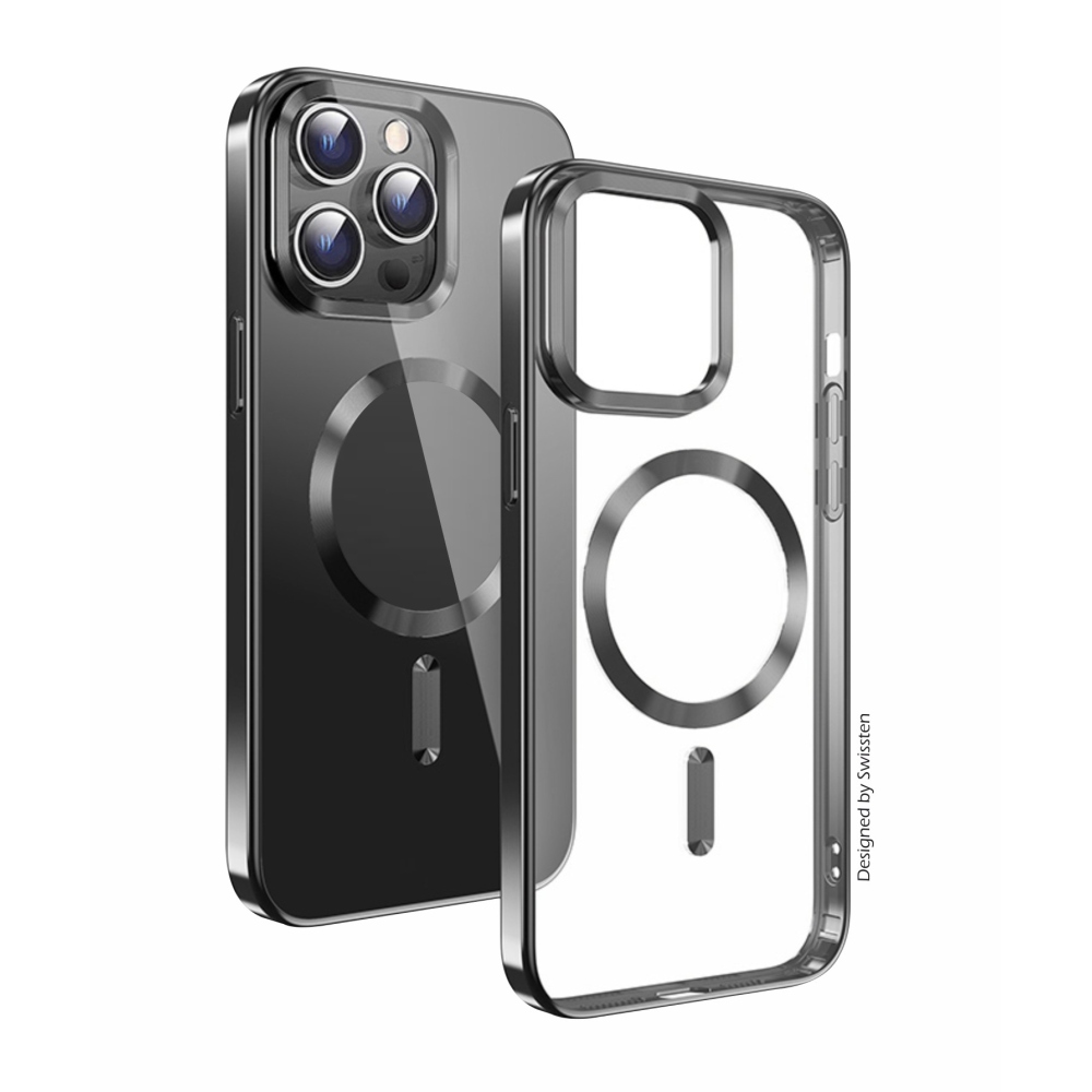 Obal Metallic s podporou MagSafe na mobil iPhone 15 Pro Max - čierne