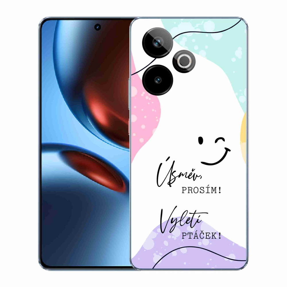 Gélový kryt mmCase na Realme GT 7 5G/GT 7T 5G - vtipný text 4 biele pozadie
