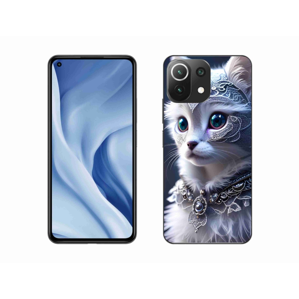 Gélový kryt mmCase na Xiaomi 11 Lite 5G NE - biela mačka