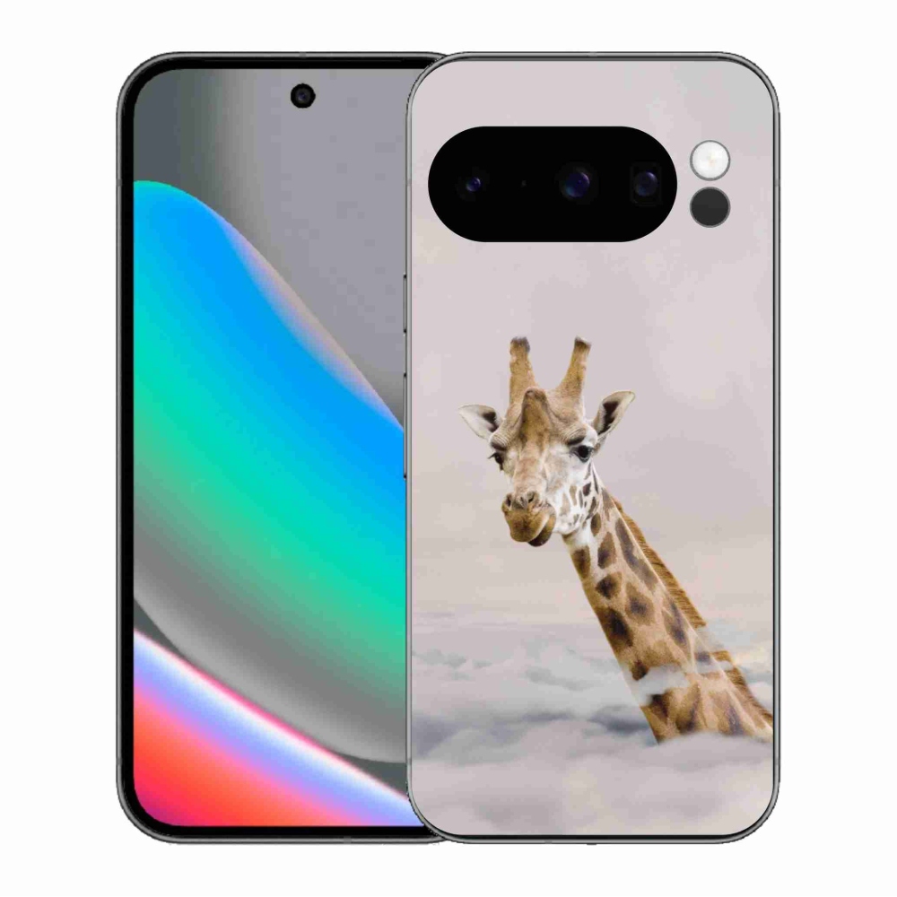 Gélový kryt mmCase na Google Pixel 10 Pro - žirafa v oblakoch