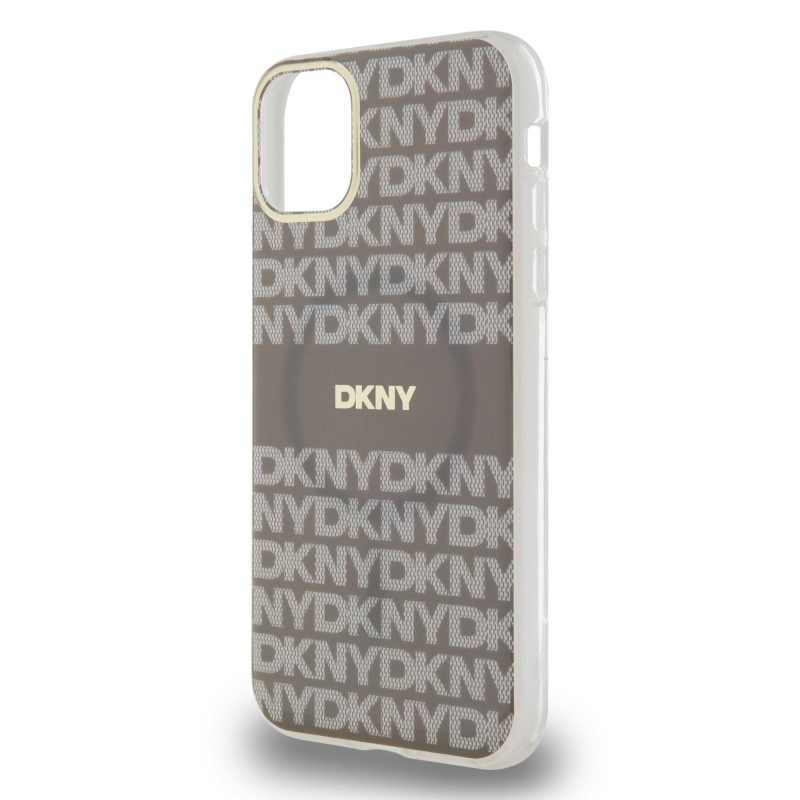 DKNY PC/TPU Repeat Pattern Tonal Stripe Magsafe Zadný Kryt pre iPhone 11 Beige