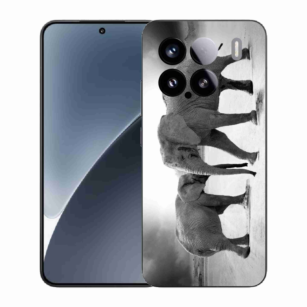 Gélový kryt mmCase na Xiaomi 15 - čiernobieli slony