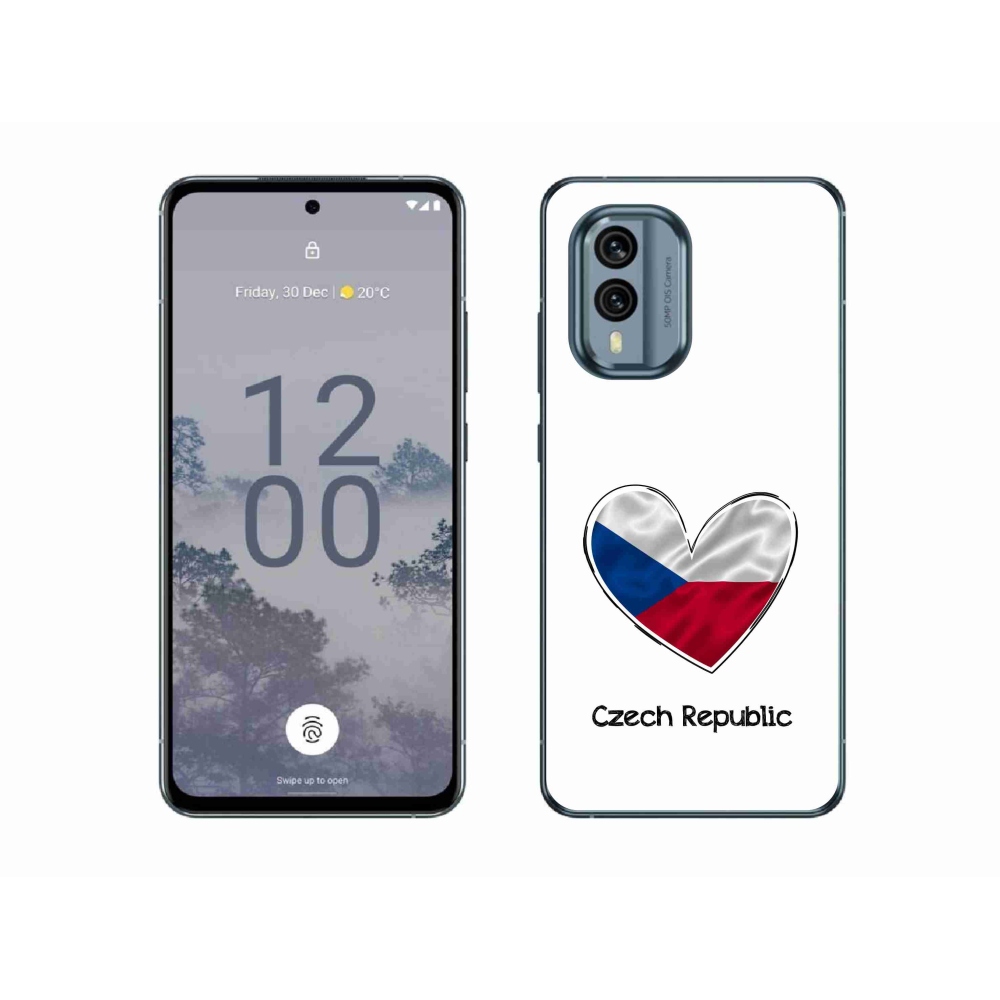 Gélový kryt mmCase na Nokia X30 5G - vlajka srdca biele pozadie