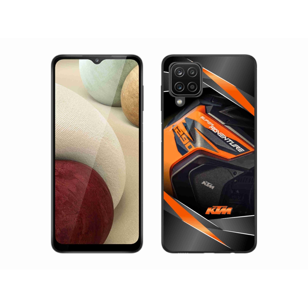 Gélový kryt mmCase na Samsung Galaxy A12 - motorka ktm