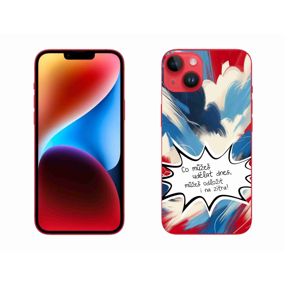 Gélový kryt mmCase na iPhone 14 Plus - vtipný text 9 biele pozadie