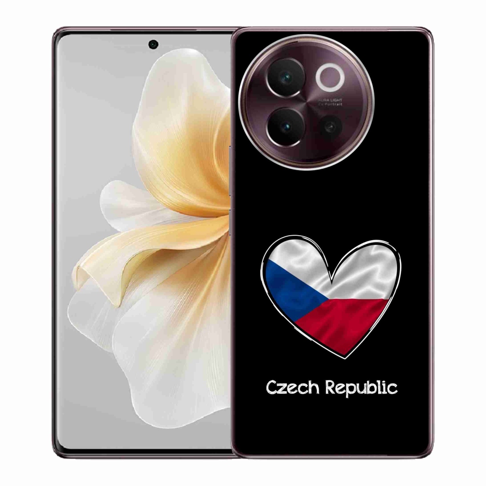 Gélový kryt mmCase na Vivo V40 Lite 5G - vlajka srdca čierne pozadie