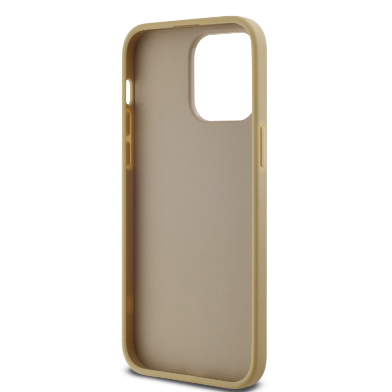 Karl Lagerfeld Wrinkled PU Signature Logo Zadný Kryt pre iPhone 14 Pro Gold