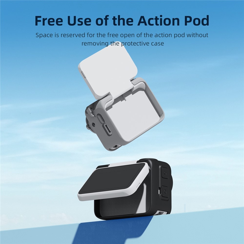 Silikónový ochranný obal AMAGISN s pútkom pre Insta360 GO 3 - čierne