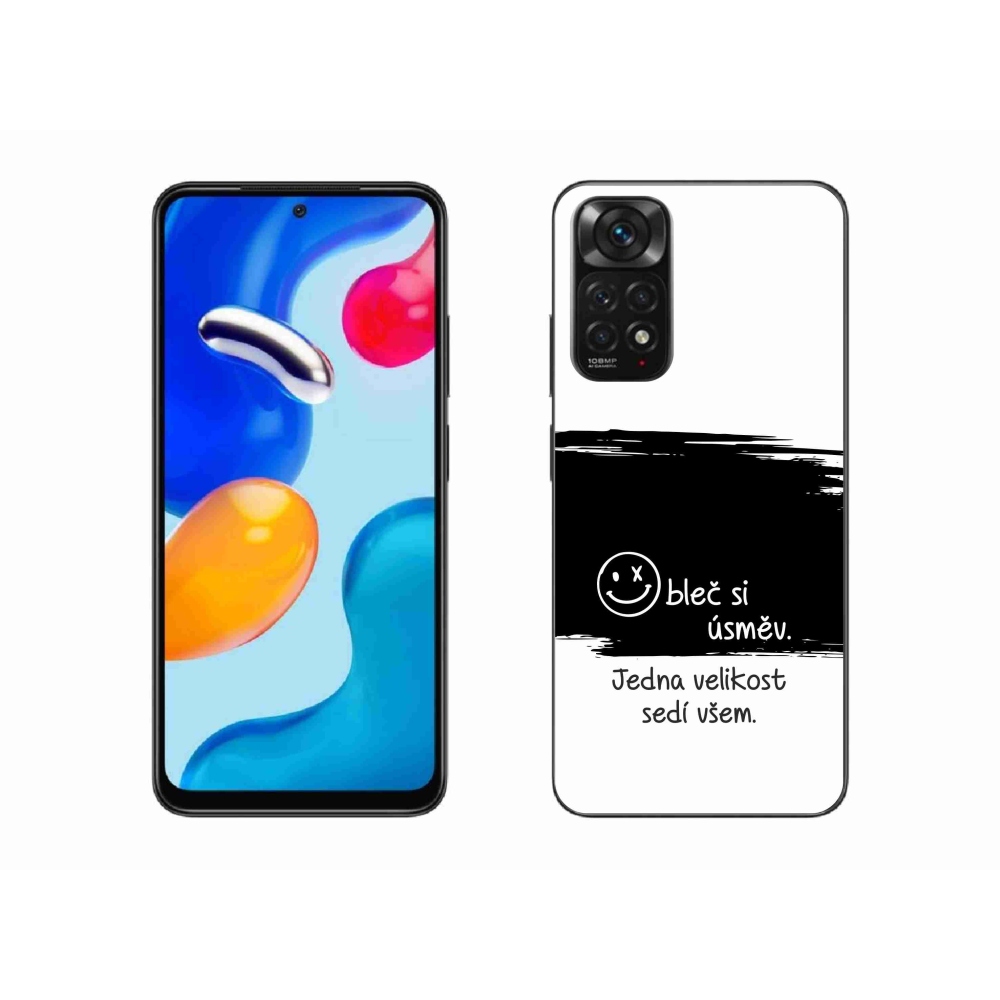 Gélový kryt mmCase na Xiaomi Redmi Note 11 4G - vtipný text 8 čiernobiele pozadie