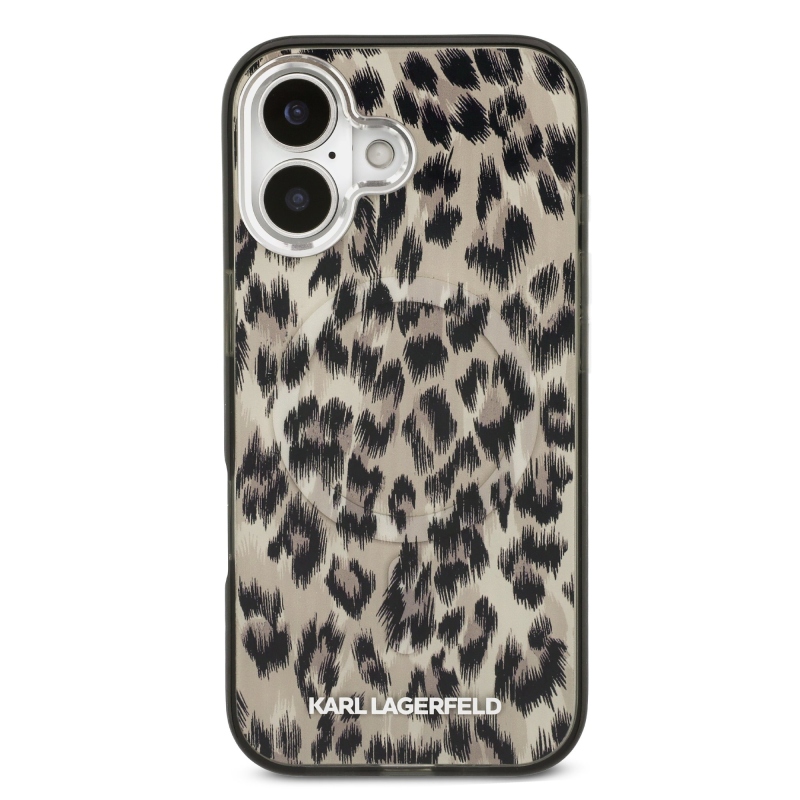 Karl Lagerfeld IML Leopard MagSafe Zadný Kryt pre iPhone 17 Brown