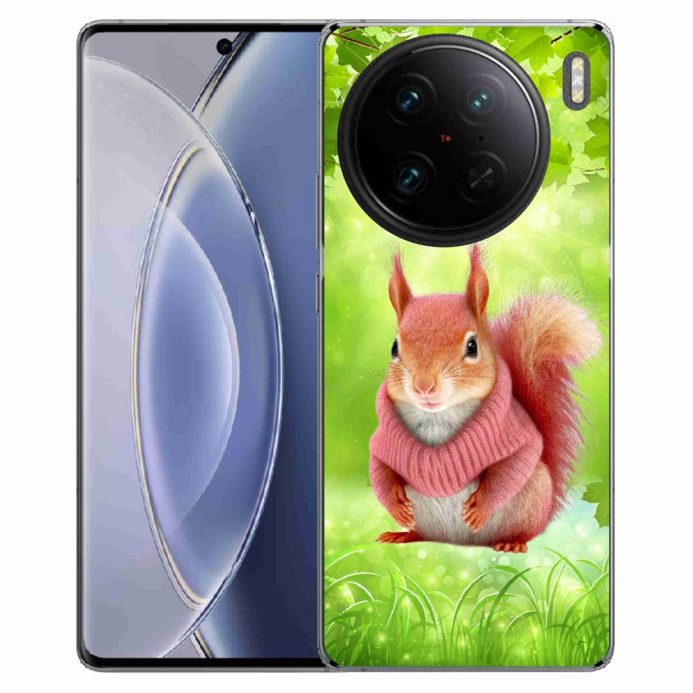 Gélový kryt mmCase na Vivo X90 Pro - veverička vo svetri