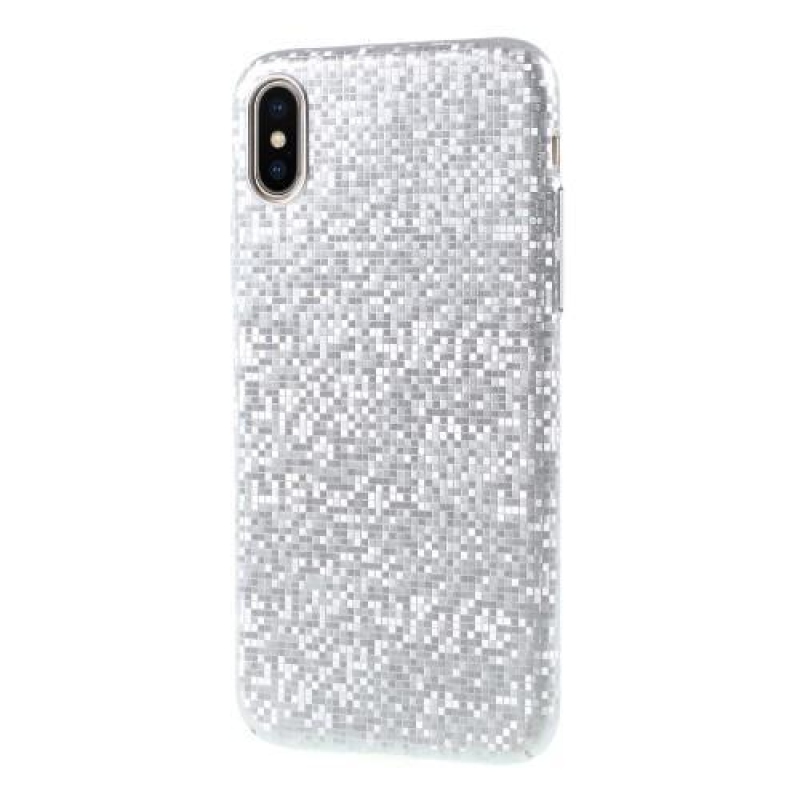 Glamour plastový obal na iPhone X - strieborný